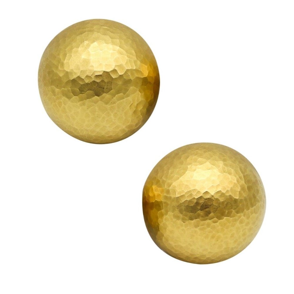 Tiffany & Co. By Paloma Picasso Pair Of Domed Earrings In Hammered 18Kt Gold